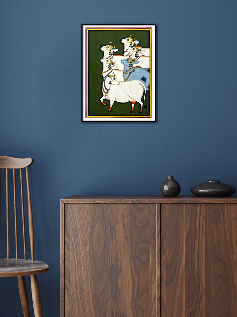 Gopashtami Reverie Pichwai Painting by Dinesh Soni for sale