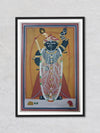 Govardhannath Ji's Mountainous Protection, Pichwai Painting by Mohan Prajapati