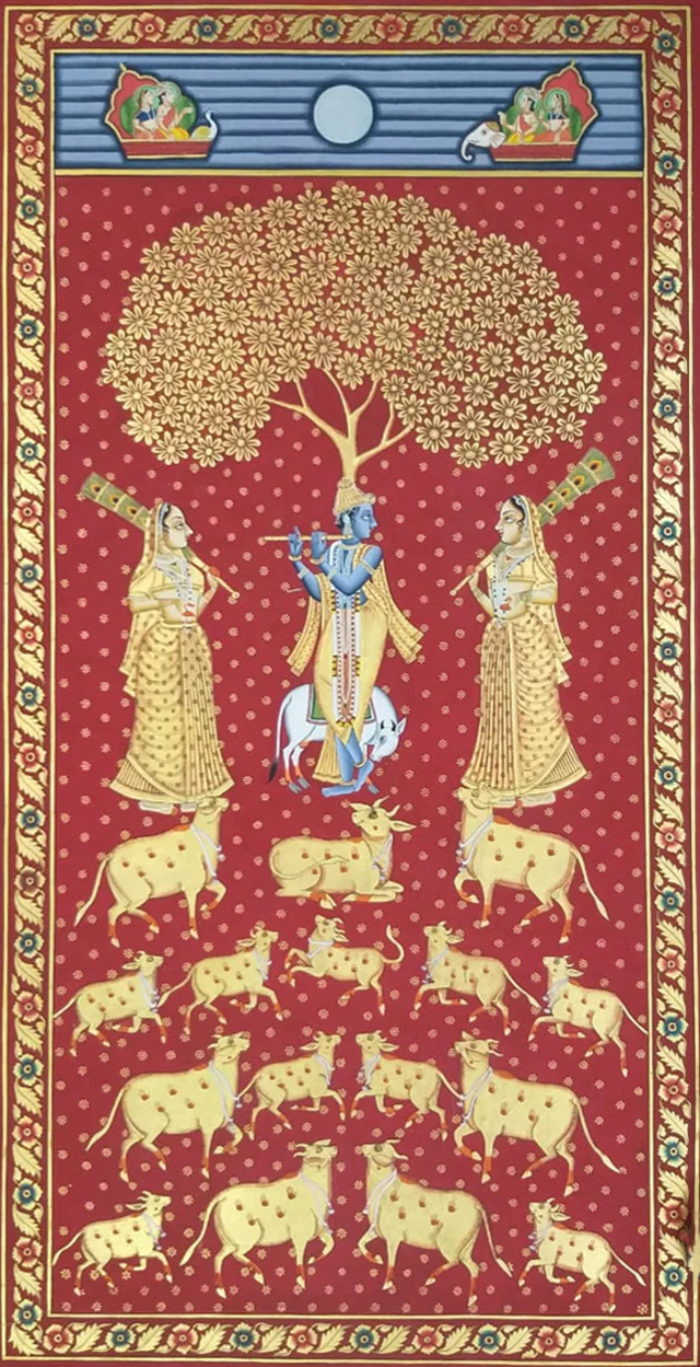 Gracious Shrinathji in Pichwai Painting by Dinesh Soni Thumbnail