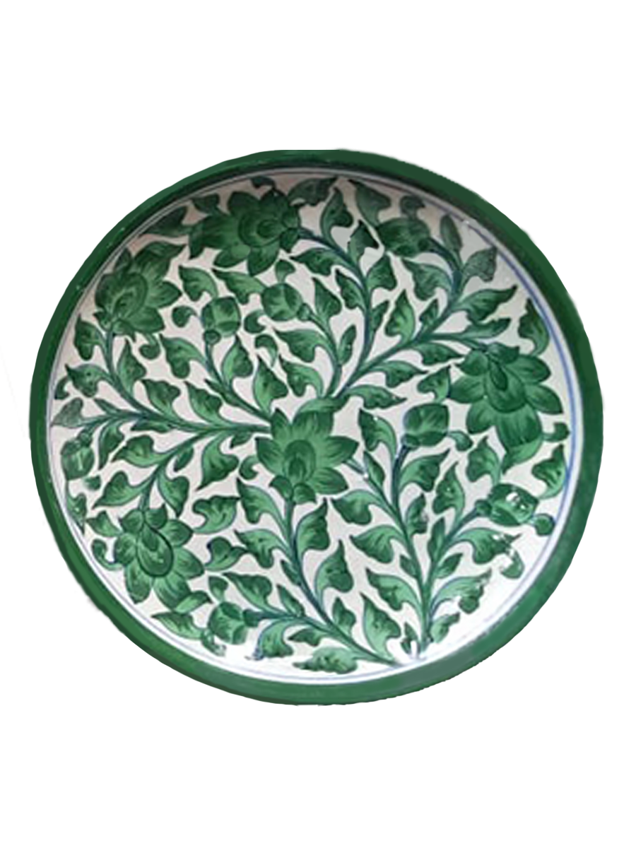 Shop for  Blue Pottery Plates/ Green Plates/ Jaipur art