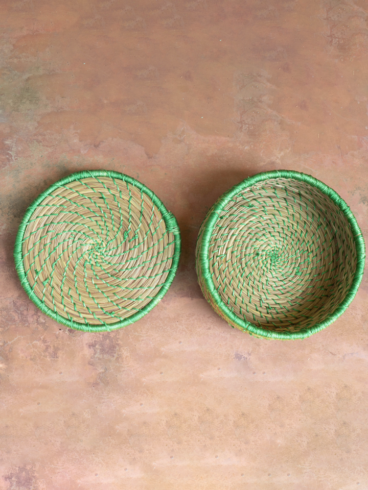 Green hued basket in Sabai Grass Work by Gouri Mohapatra Thumbnail
