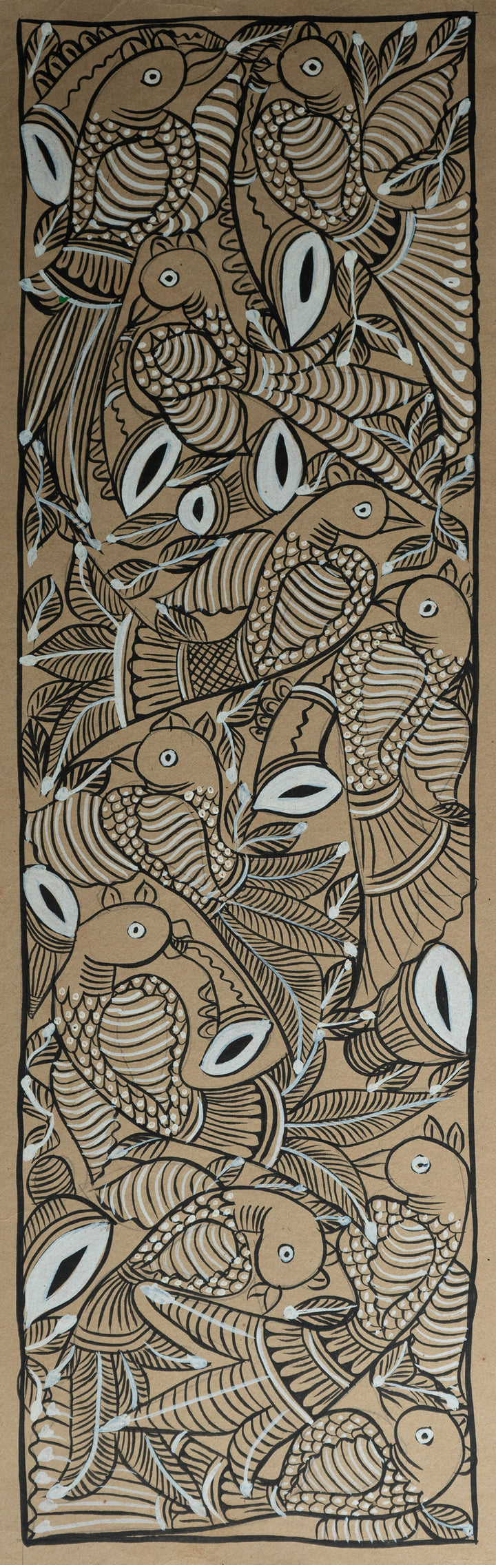 Group of birds: Santhal-Tribal Pattachitra by Manoranjan Chitrakar Thumbnail