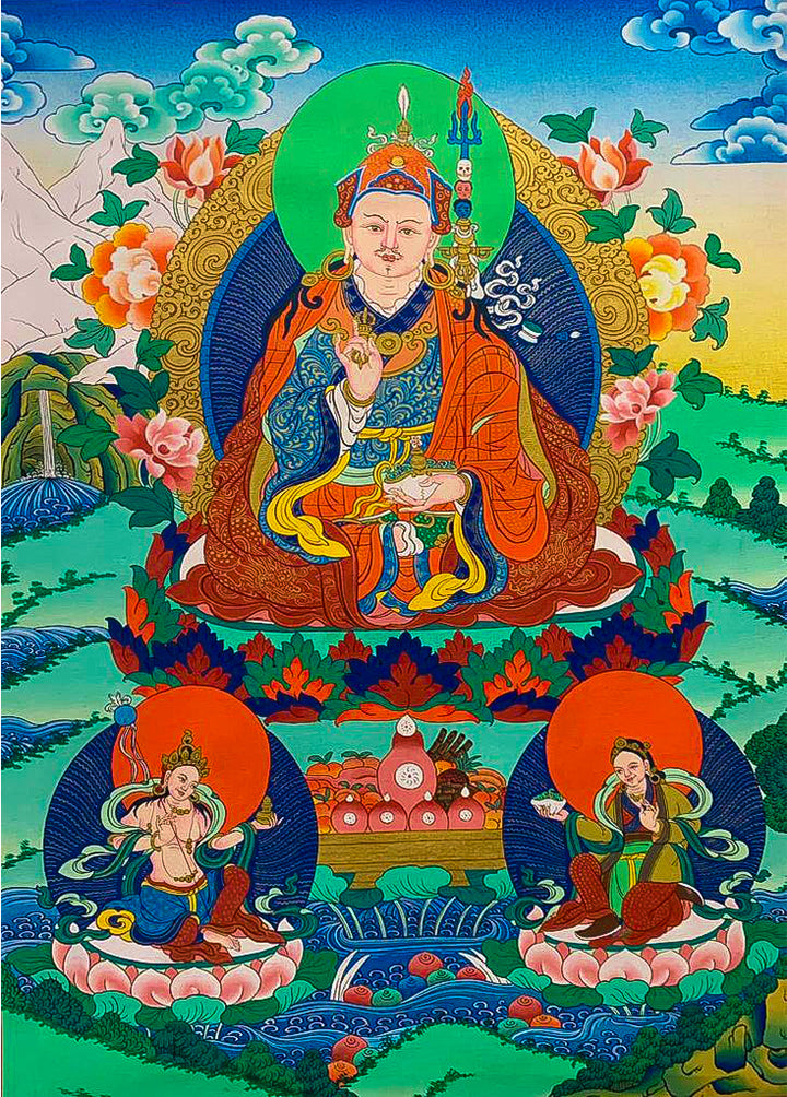 Guru Padmasambhava's dedication Thangka painting by Gyaltsen Zimba Thumbnail