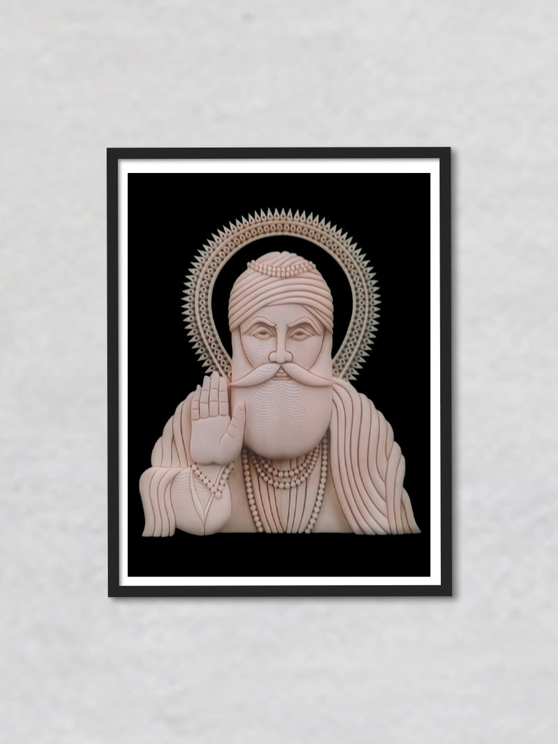 Transcendent Whirl: Guru Nanak Dev's Presence in Foam Art, Sea foam Art by Harsh Verdhan Chhajed