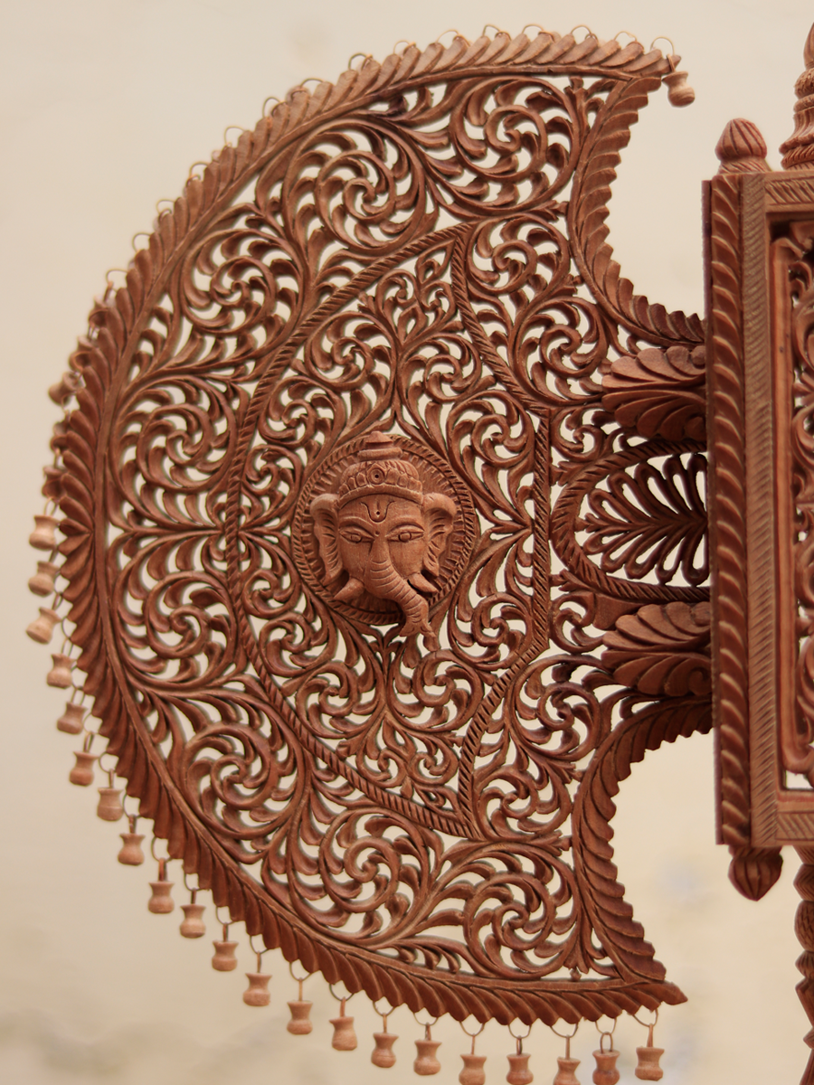 Buy Sandalwood Hand Fan (Radha Krishna) Sandalwood by Om prakash