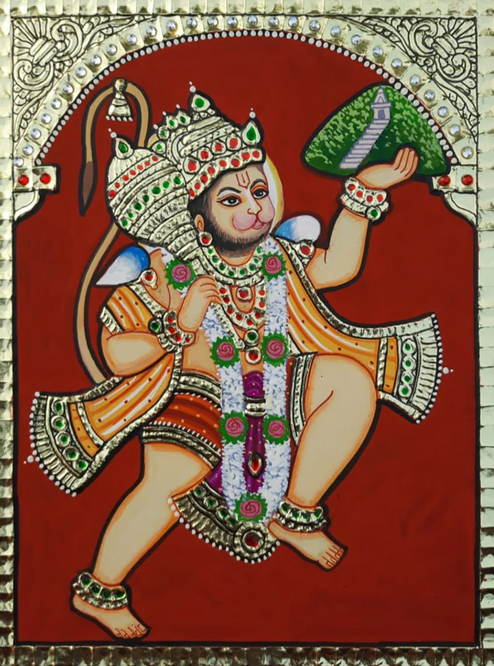 Hanuman: Tanjore Painting by Sanjay Tandekar Thumbnail