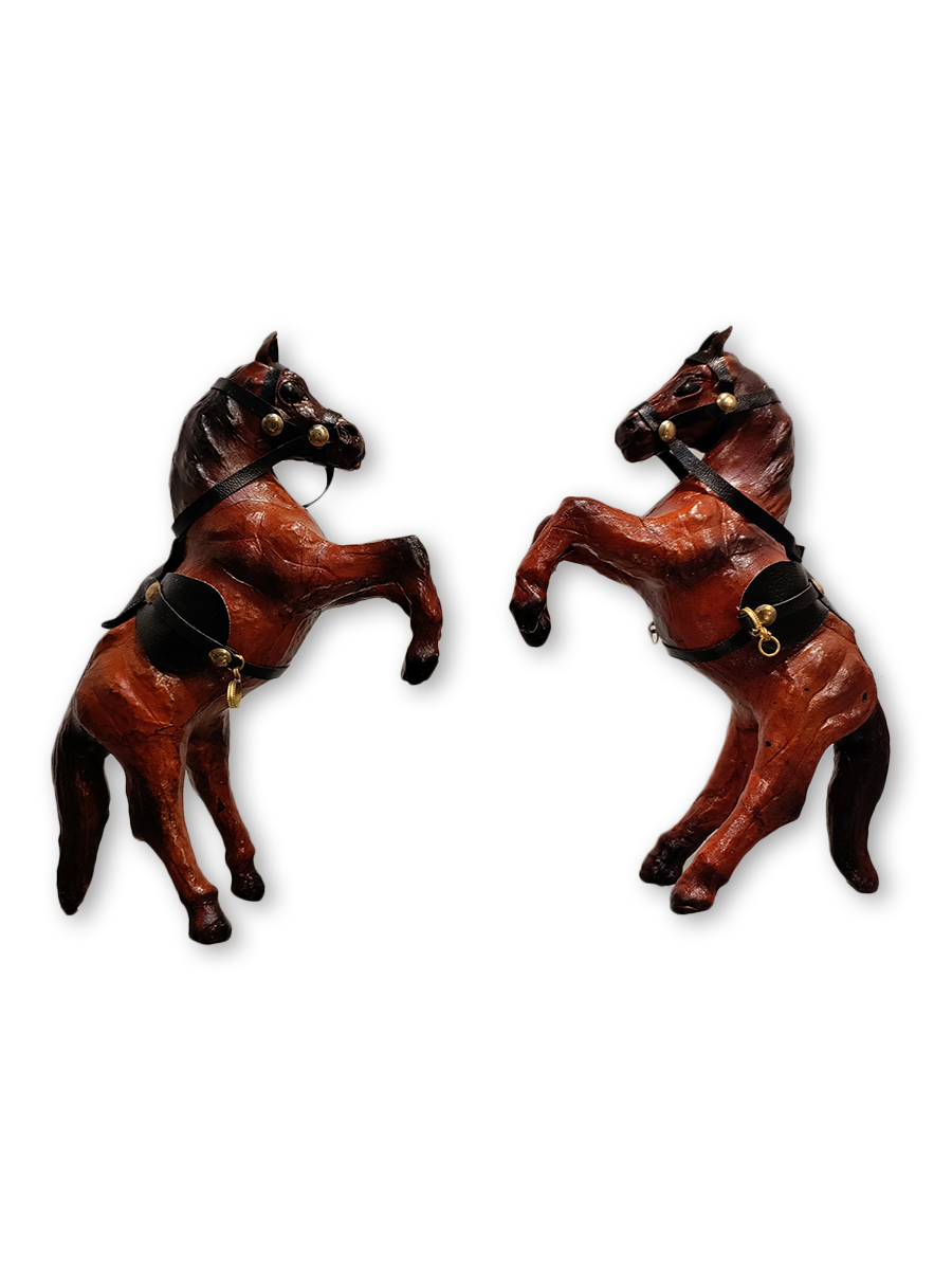 Buy Harmonious Encounters: Elevated Leather Horses in Stride, Leather toys by Nandram