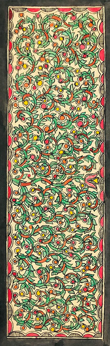 Harmony in Bloom: Colors of Nature's Canvas Madhubani art by Ambika Devi Thumbnail