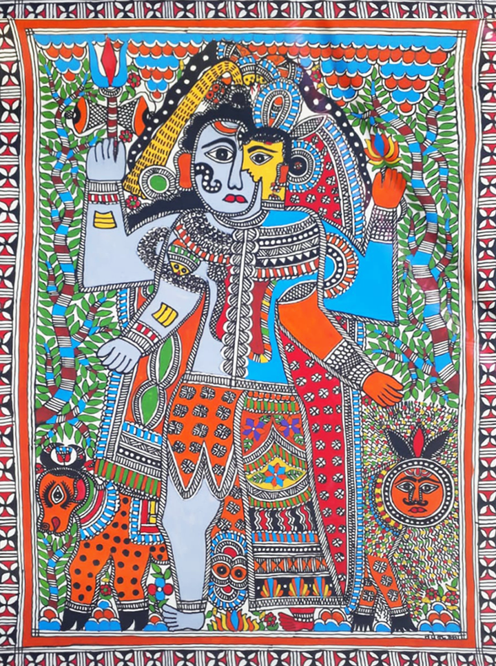 Harmony of Ardhanarishvara in Madhubani by Vibhuti Nath Thumbnail