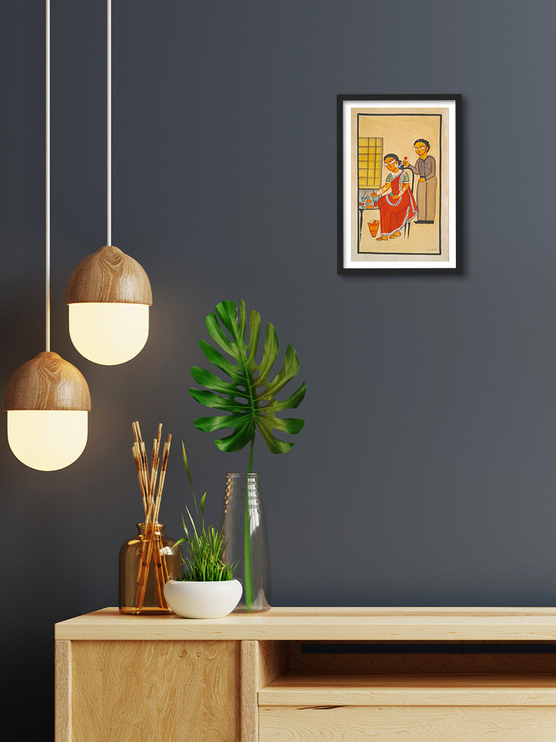 Shop Harmony of Creativity Intimacy and Artistry on a Khalighat Canvas by Sonali Chitrakar