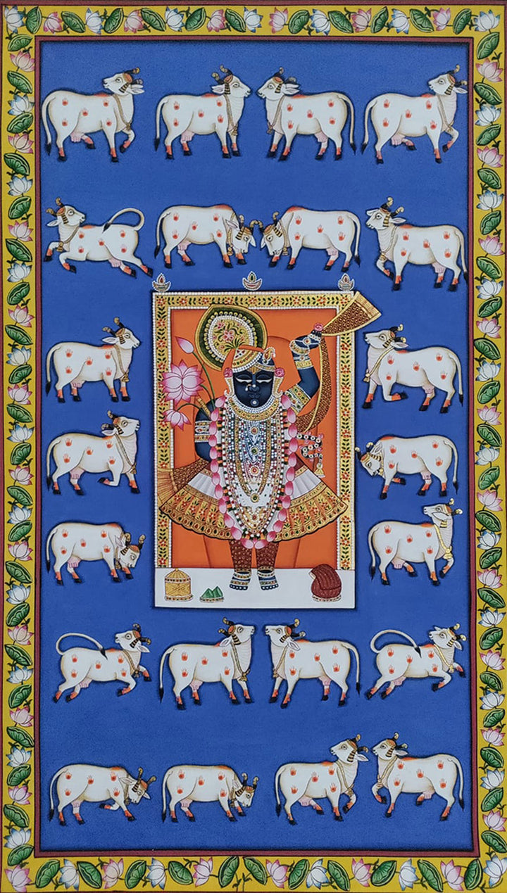 Harmony of Shrinathji: A Tapestry of Pichwai Painting by Dinesh Soni Thumbnail