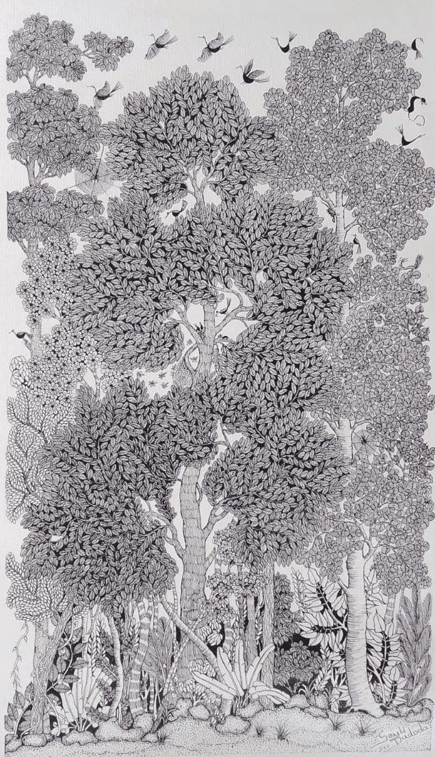 Harmony of the Wild in Warli by Sayli Prasad Dadoda Thumbnail