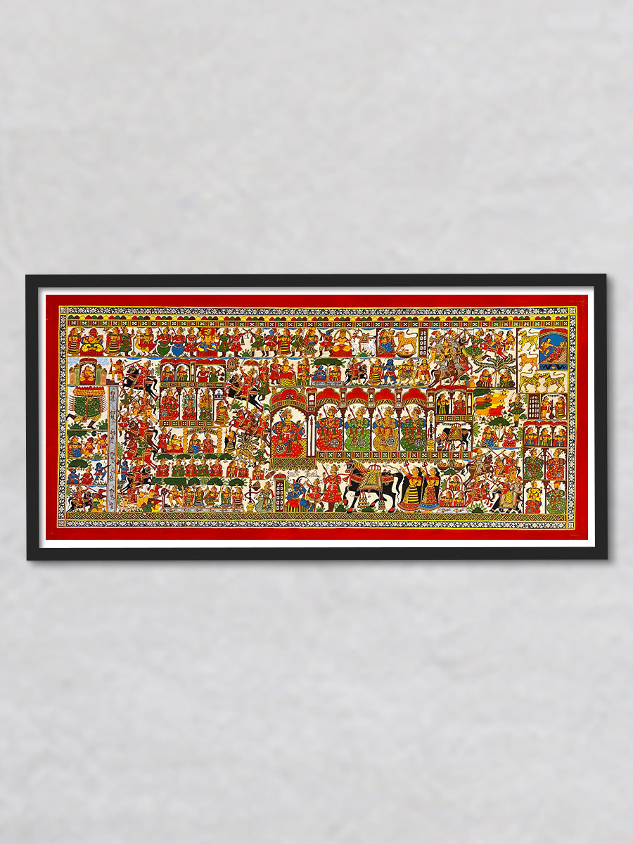 Harmony of Rajasthan A Tapestry of the Life of Pabuji, Phad Painting by Kalyan Joshi