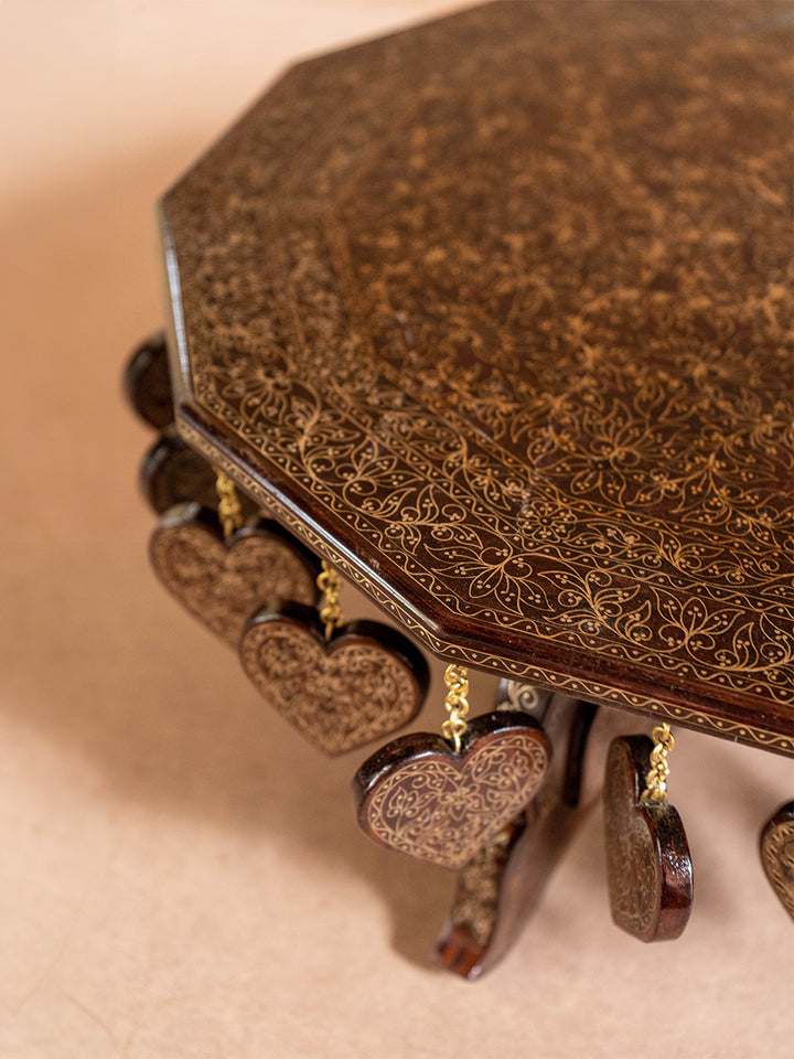 Heart Charm Tarkashi Dodecagon Table by Mohan Lal Sharma Thumbnail