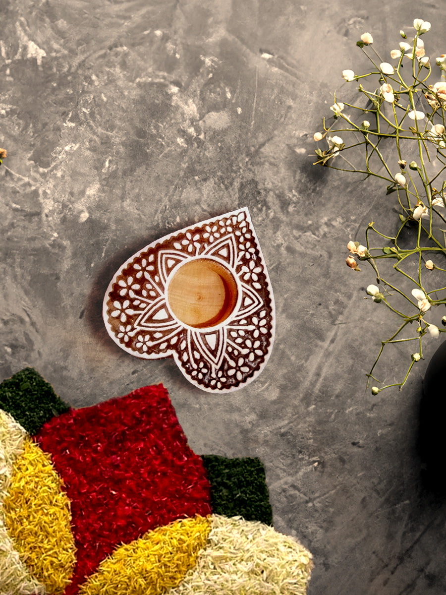 Handmade Wooden Diya for sale