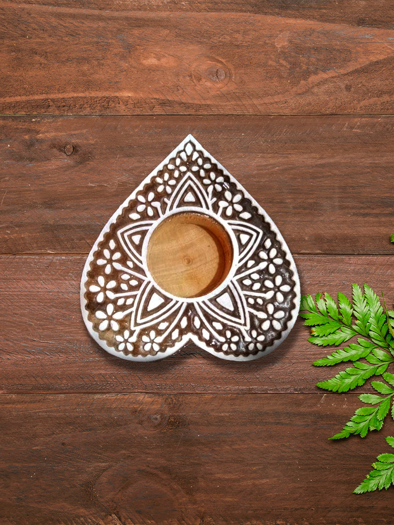 Buy Handcrafted Wooden Diya for diwali home decor
