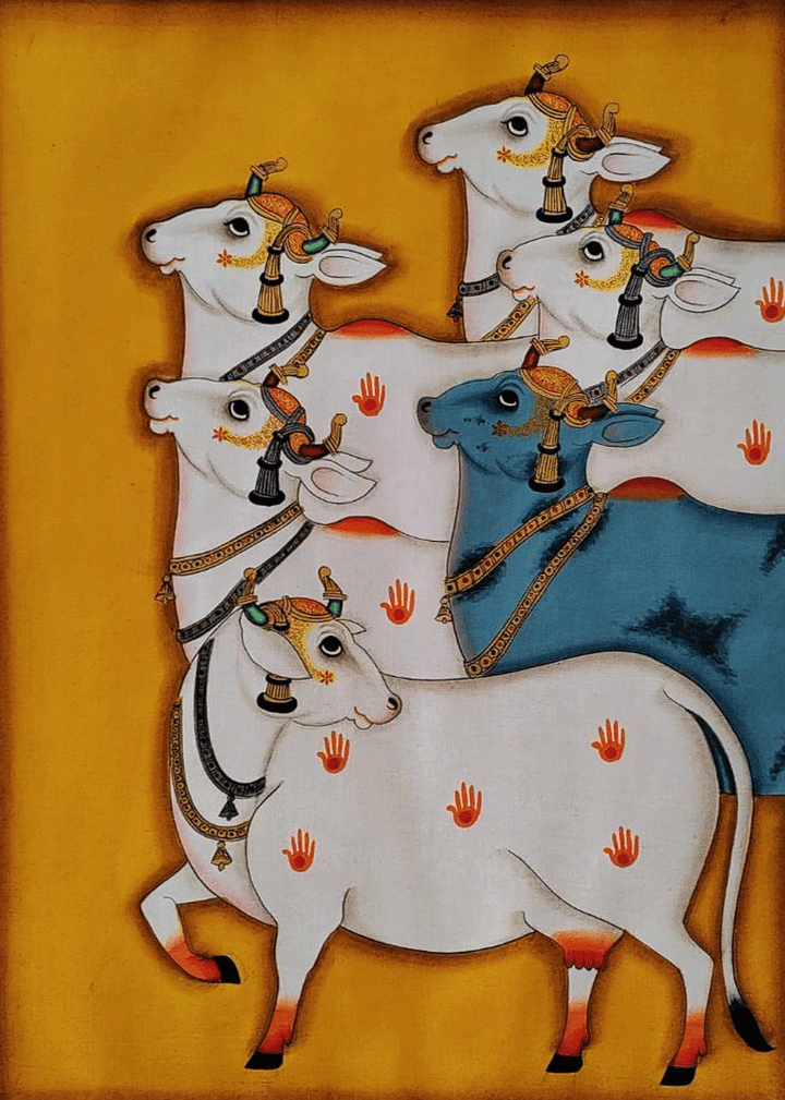 The Sacred Herd of Cows in Pichwai by Dinesh Soni Thumbnail