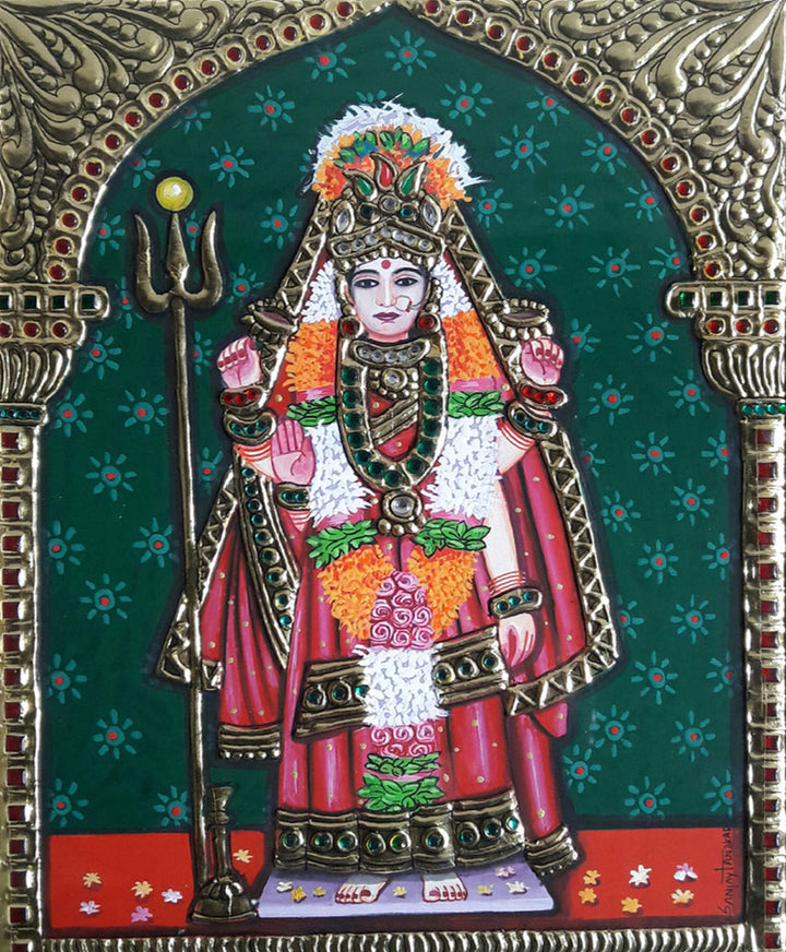 Hinglaj Mata, Tanjore Painting by Sanjay Tandekar Thumbnail
