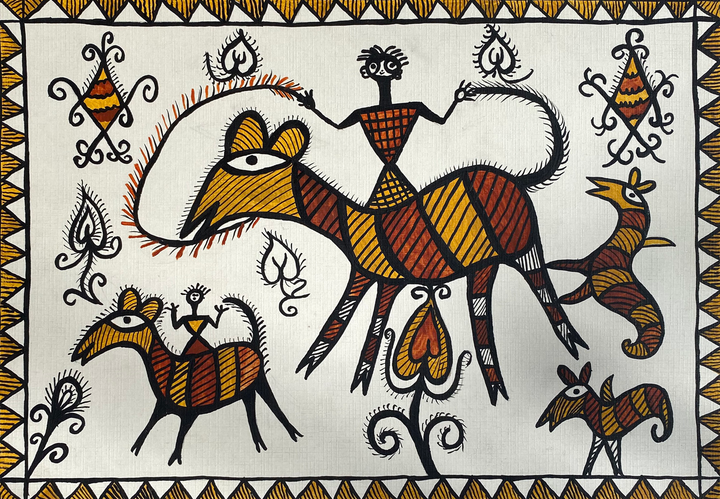 Horse in Sohrai by Manikchand Mahto Thumbnail