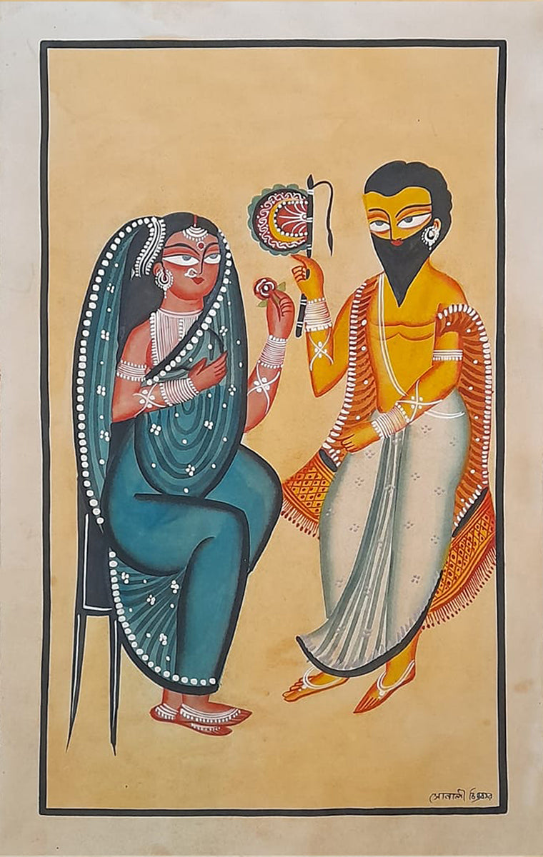 Buy Illicit Affair A Tapestry of the Tharakeshwar Affair Khalighat Painting by Sonali Chitrakar
