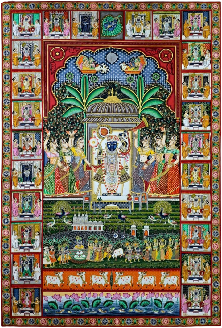 Sharad Purnima with Annakut and Daan Leela in Pichwai by Dinesh Soni Thumbnail