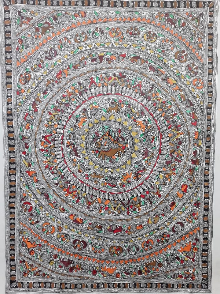 The grand circle: Mandala in Madhubani by Pratima Bharti Thumbnail