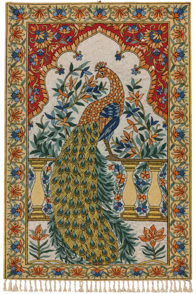 Peacock on the Parapet in Aari Embroidery by Afroza Thumbnail
