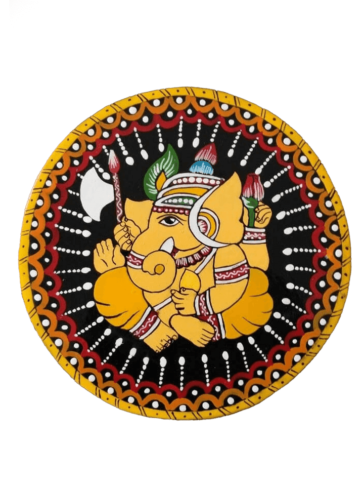Imagery of Lord Ganesha: A Tikuli round art by Ashok Kumar Thumbnail