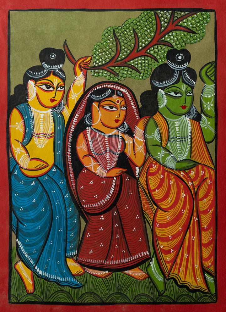 Imagery of Ram, Sita, and Lakshman in Bengal Pattachitra by Manoranjan Chitrakar Thumbnail