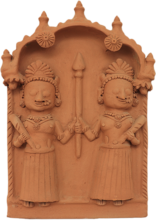 Imagery of doormen with their arms: Terracotta by Dinesh Molela Thumbnail