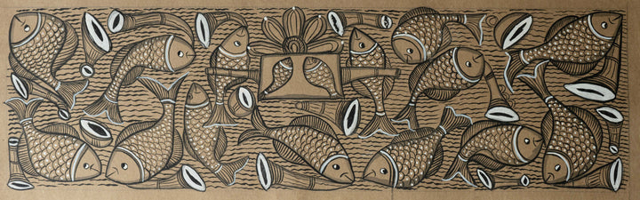 Imagery of fish marriage: Santhal-Tribal Pattachitra by Manoranjan Chitrakar Thumbnail