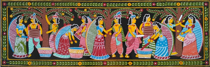 Imagery of heritage blended with communal festivity: Holi scene in Tikuli painting by Ashok Kumar Thumbnail
