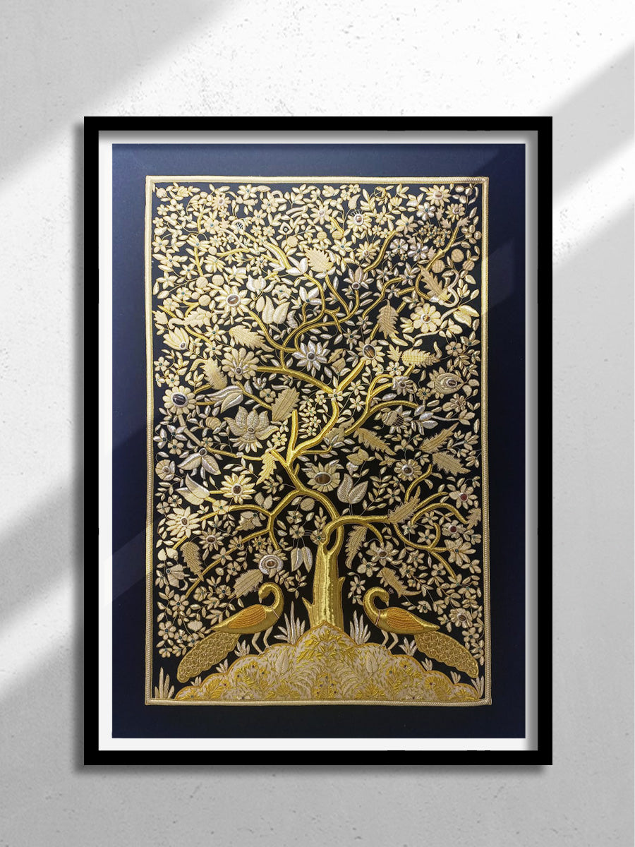 Shop Peacock Zari Zardozi Artwork Online at Memeraki.com
