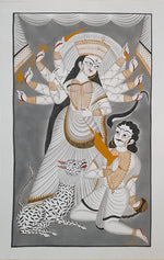 Buy Infinite Valour Goddess Kali's Triumph over Mahishasura Khalighat Painting by Sonali Chitrakar