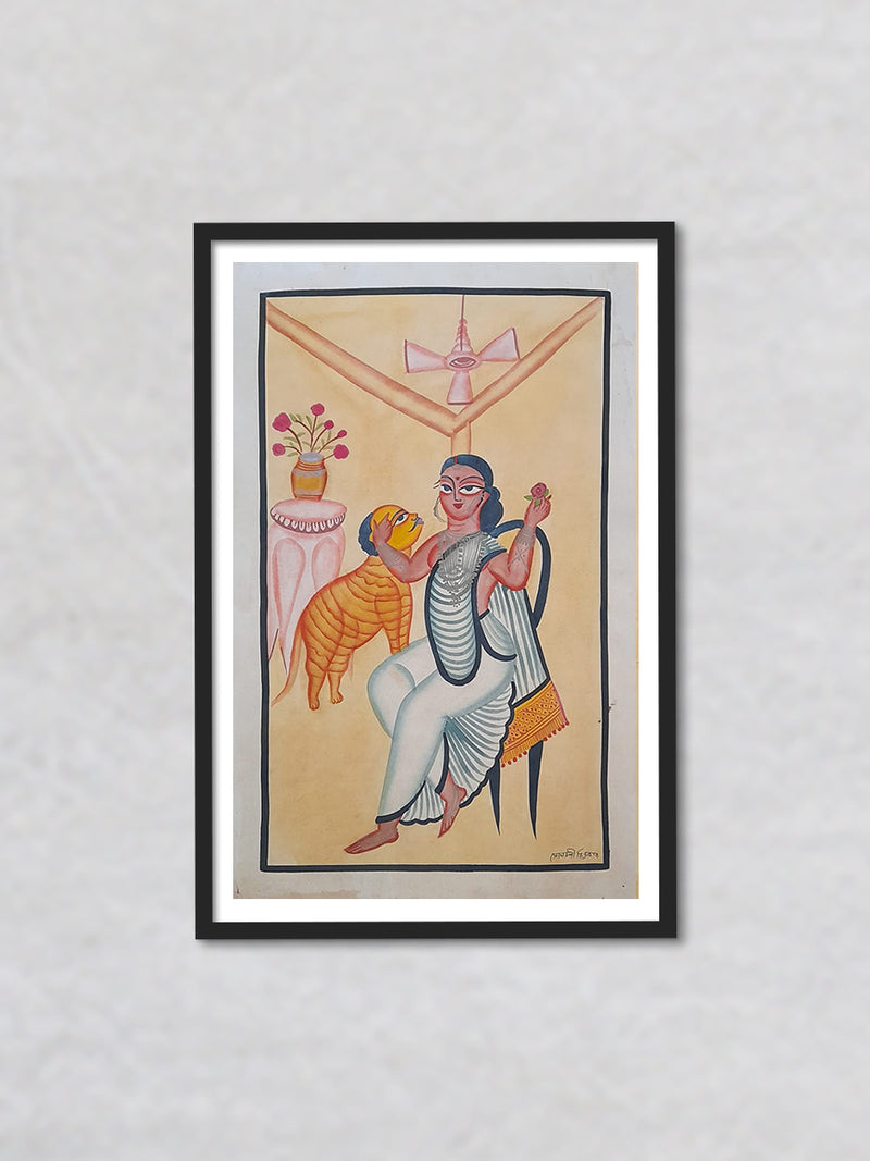 In the Petal of Love A Khalighat Painting of Domestic Harmony by Sonali Chitrakar