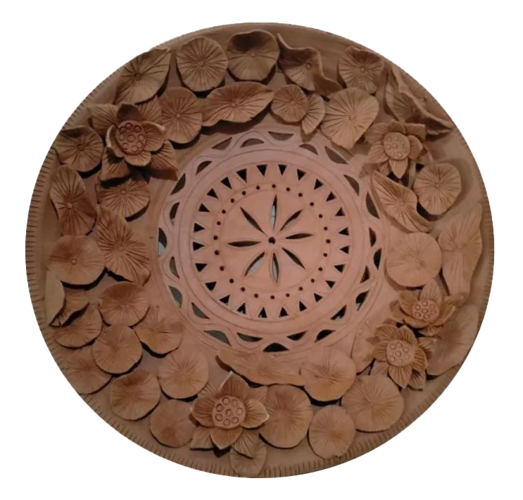 Lotus in Terracotta art by Dolon Kundu