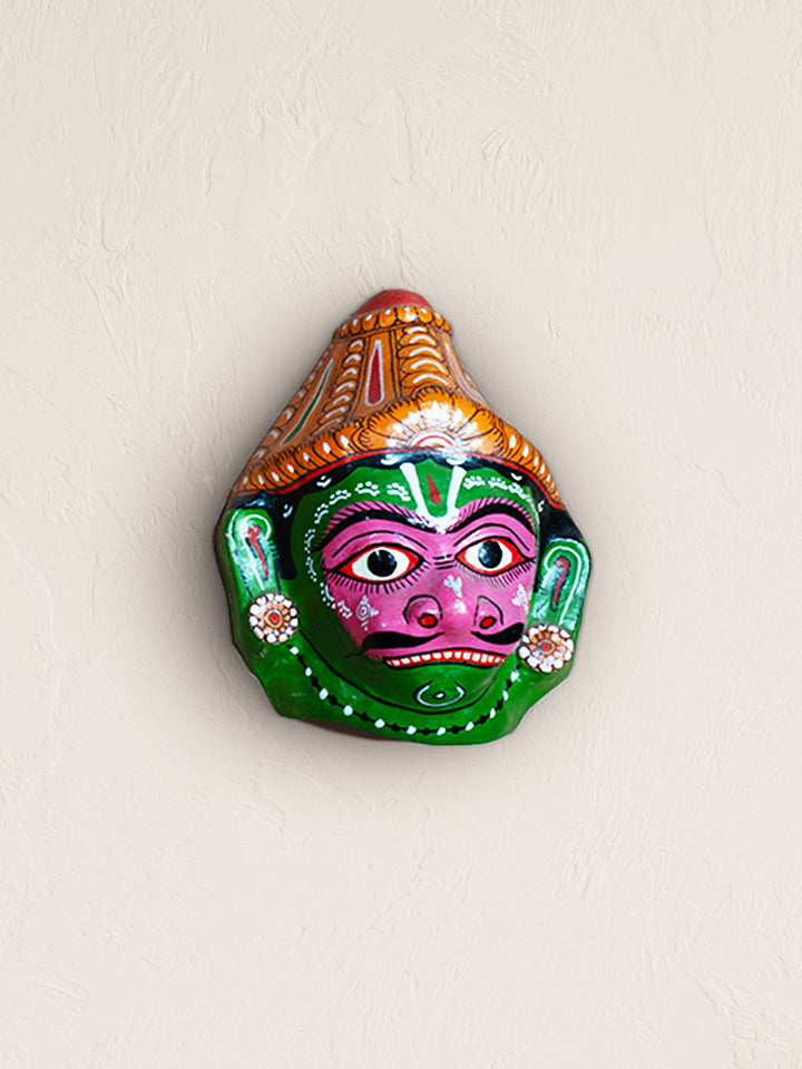 Intricate Fusion: The Vibrant Paper Mache Kagaj Mukha Hanuman's Face Paper Mache by Keshab Maharana Thumbnail