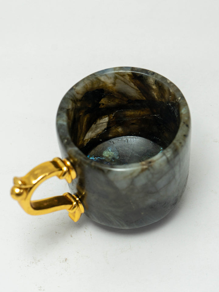Iridescent Brew: The Mystical Labradorite Tea Cups with Golden Accents by Prithvi Kumawat Thumbnail