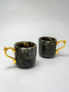 The Mystical Labradorite Tea Cups with Golden Accents by Prithvi Kumawat