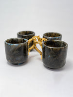  The Mystical Labradorite Tea Cups with Golden Accents