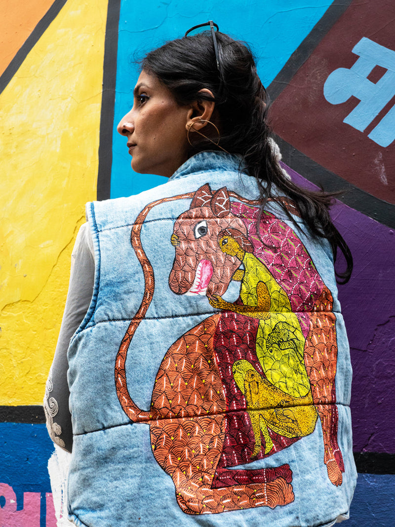 Tigress in Gond Art by Sukhiram Ji
