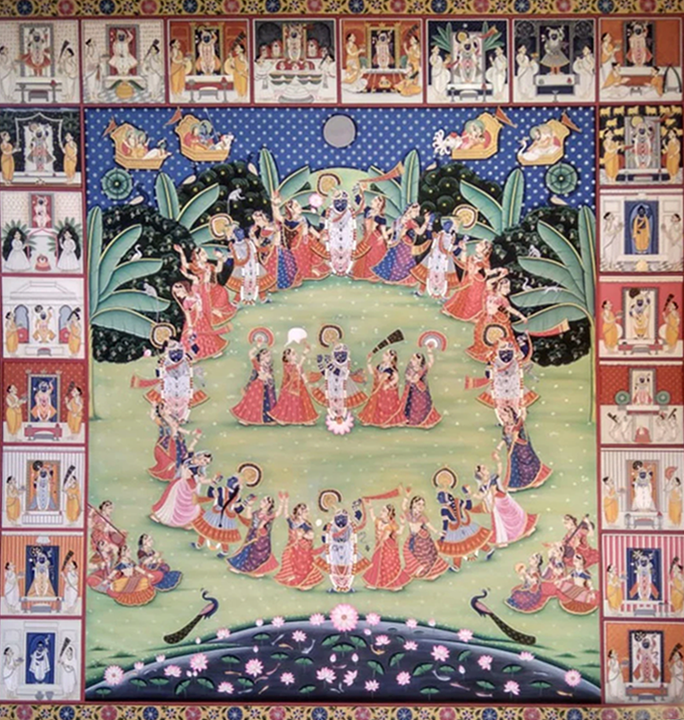 Buy Dazzling Dance of Krishna and Gopis:Pichwai painting by Jayesh Sharma