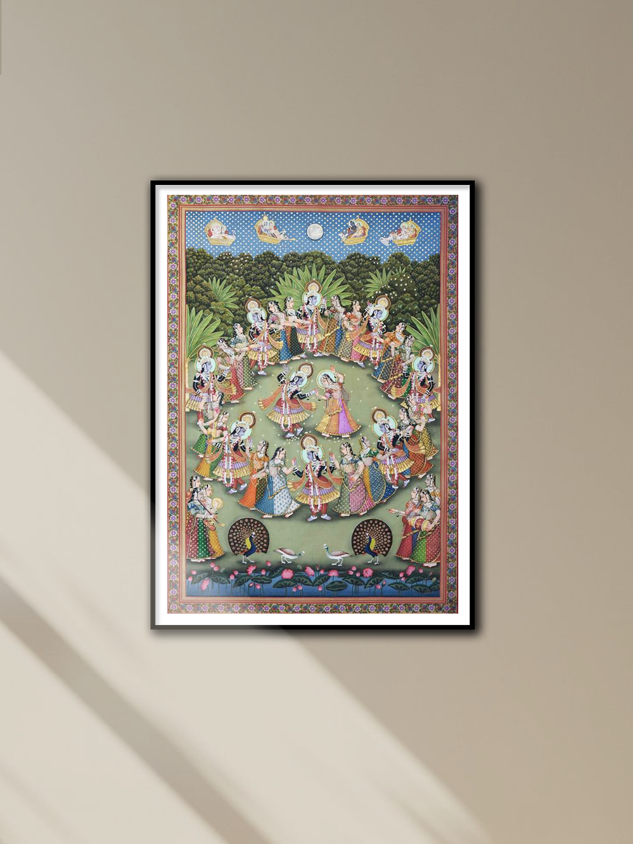 Shop Glorious Dance of Lord Krishna:Pichwai painting by Jayesh Sharma