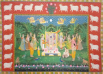 buy Sharad Purnima Celebration: Pichwai Painting by Jayesh Sharma
