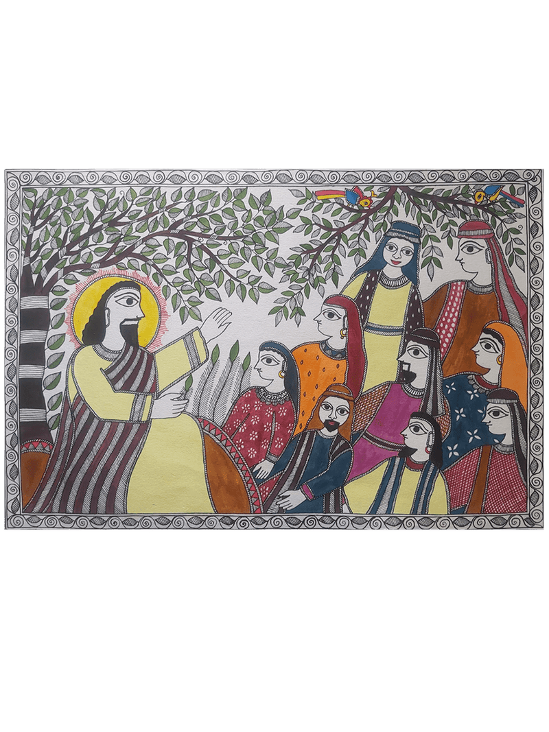 Order Online Jesus' Sermon by Priti Karn in Madhubani painting