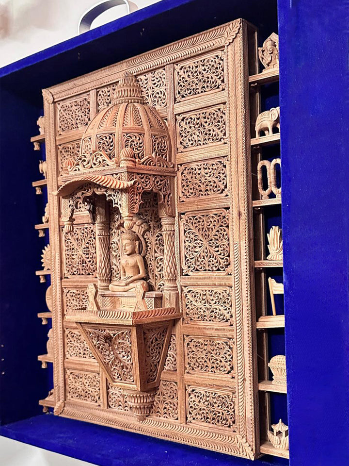Jharokha Tirthankara Parshvanath in Raw Sandalwood carving by Om Prakash Thumbnail
