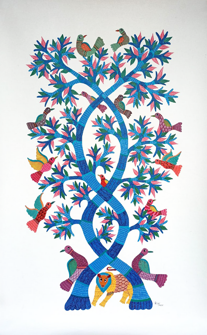 The Jungle Life: Nature's Wonders in Gond by Kailash Pradhan Thumbnail