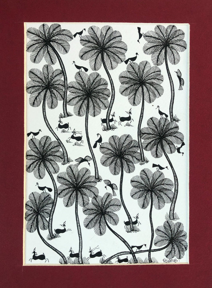 Jungle, Warli Art by Dilip Bahotha Thumbnail