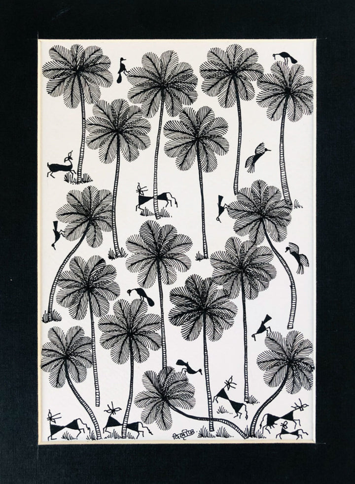 Jungle, Warli Art by Dilip Bahotha Thumbnail