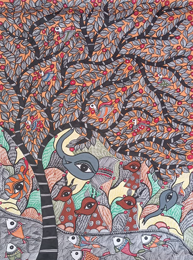 Jungle life in Madhubani by Vibhuti Nath Thumbnail